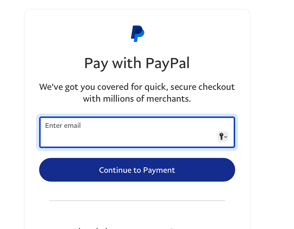 screenshot of Paypal