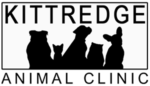 Kittredge Animal Clinic logo with silhouette of animals